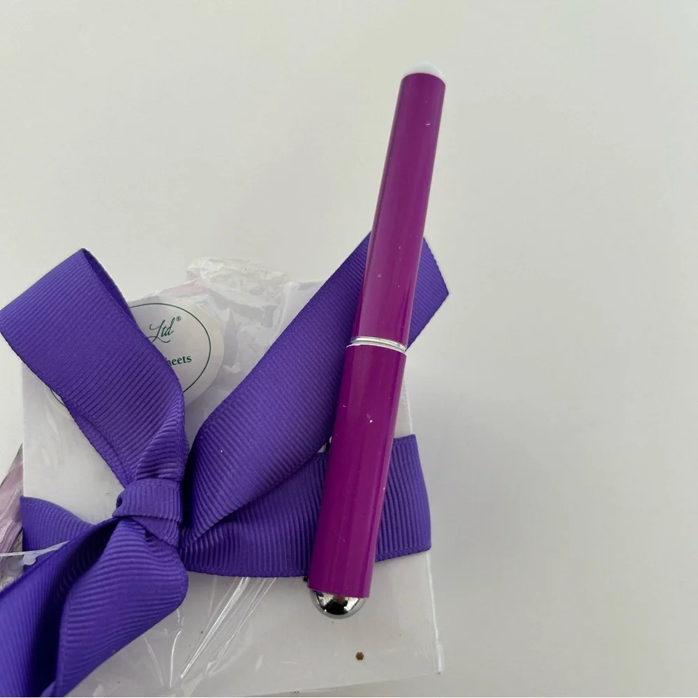 Lady Jayne Notepad Block with Purple Ribbon and pen NWT